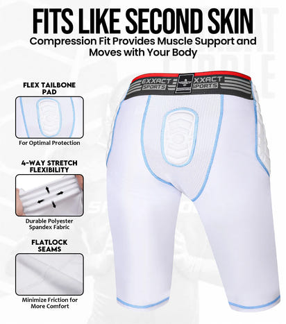 Combat 7 Pads Men's Football Girdle with Cup Pocket White (Adult)