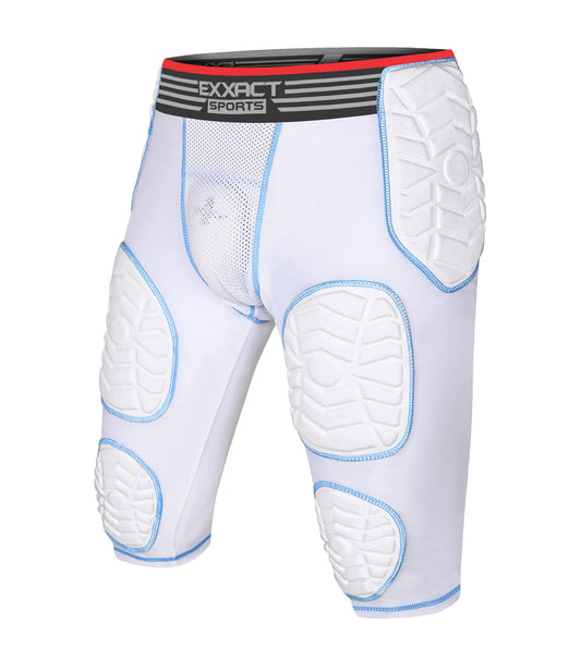 Combat 7 Pads Men's Football Girdle with Cup Pocket White (Adult)