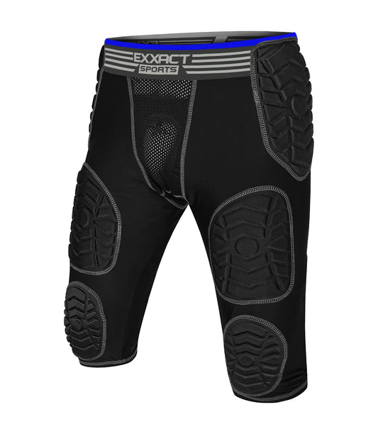 Combat 7 Pads Boys Football Girdle with Cup Pocket Black (Youth)