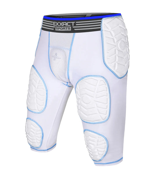 Combat 7 Pads Boys Football Girdle with Cup Pocket White (Youth)