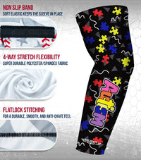Compression Arm Sleeves for Mens & Womens Youth & Adult - (1 Pair) Autism