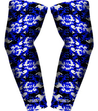 Compression Arm Sleeves for Mens & Womens Youth & Adult - (1 Pair) Blue Camo
