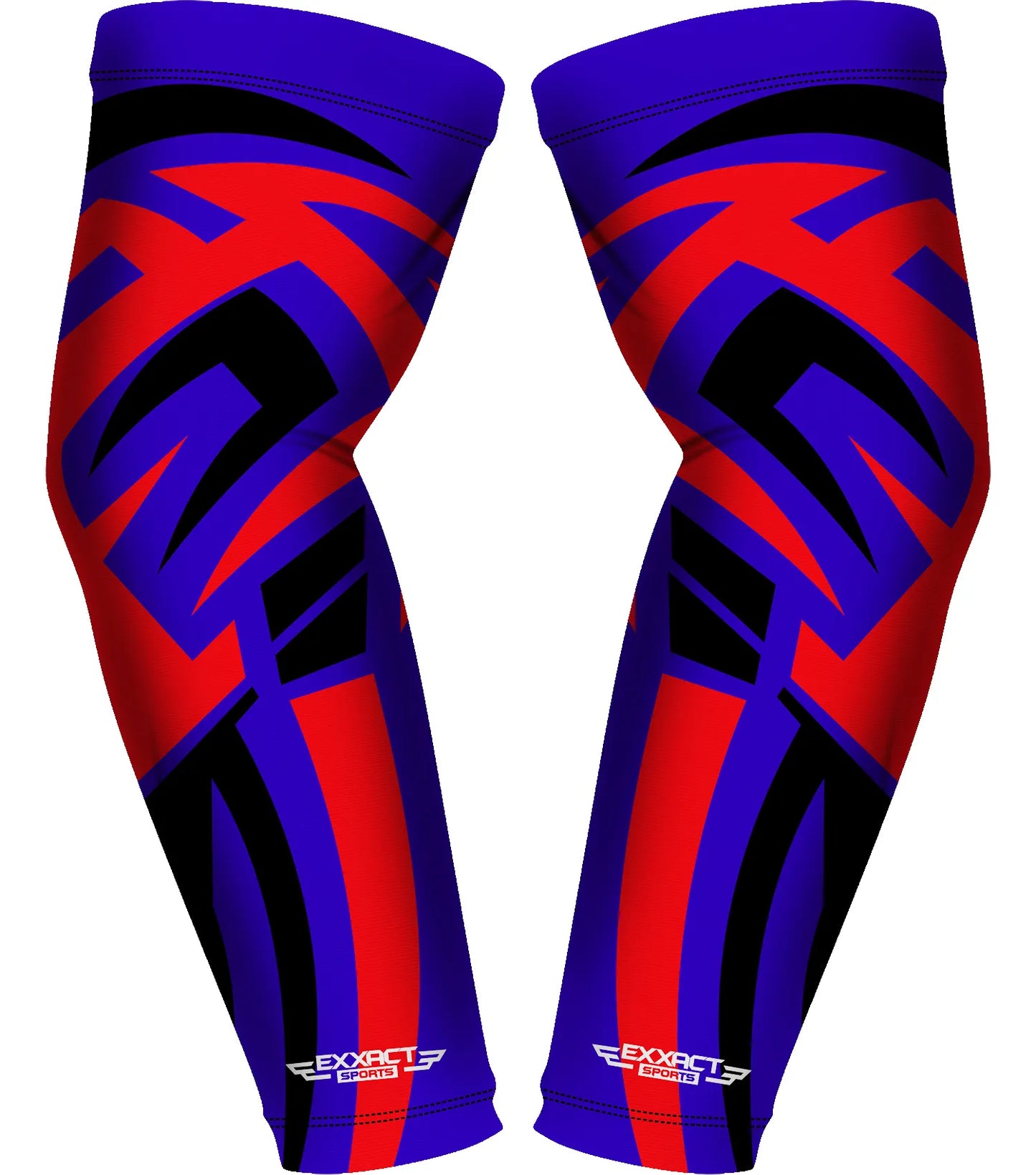 Compression Arm Sleeves for Mens & Womens Youth & Adult - (1 Pair) Royal Blue Tattoo