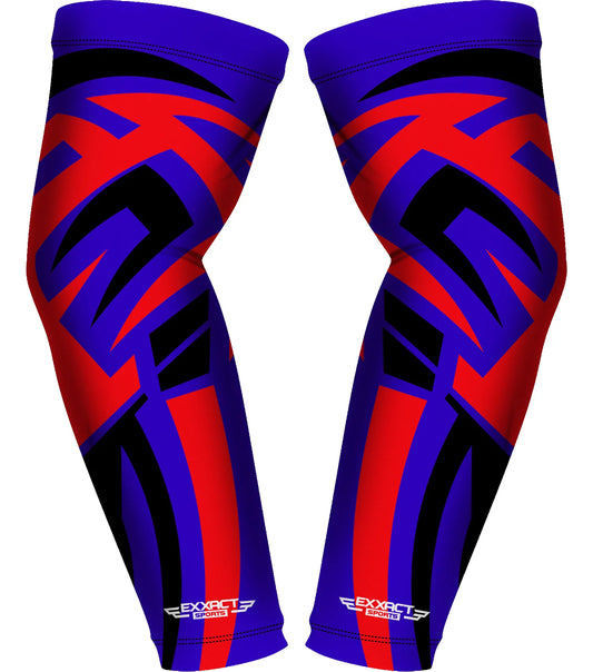 Compression Arm Sleeves for Mens & Womens Youth & Adult - (1 Pair) Royal Blue Tattoo