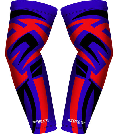 Compression Arm Sleeves for Mens & Womens Youth & Adult - (1 Pair) Royal Blue Tattoo