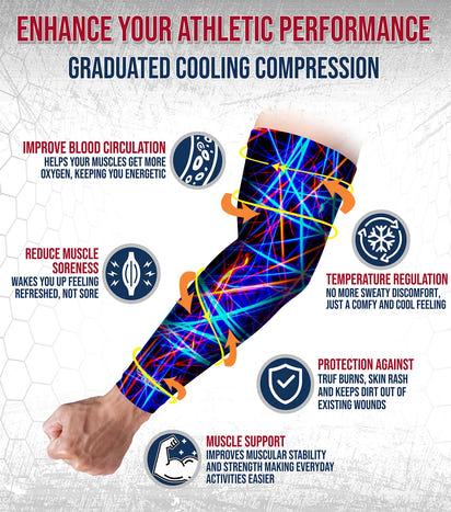 Compression Arm Sleeves for Mens & Womens Youth & Adult - (1 Pair) Lazer
