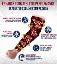Compression Arm Sleeves for Mens & Womens Youth & Adult - (1 Pair) Red Camo