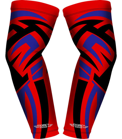 Compression Arm Sleeves for Mens & Womens Youth & Adult - (1 Pair) Red Tattoo