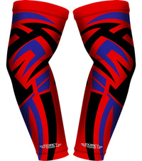 Compression Arm Sleeves for Mens & Womens Youth & Adult - (1 Pair) Red Tattoo