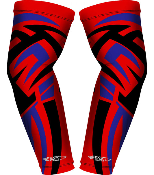 Compression Arm Sleeves for Mens & Womens Youth & Adult - (1 Pair) Red Tattoo