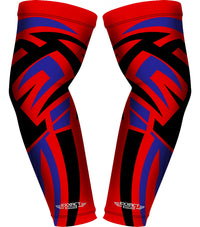 Compression Arm Sleeves for Mens & Womens Youth & Adult - (1 Pair) Red Tattoo