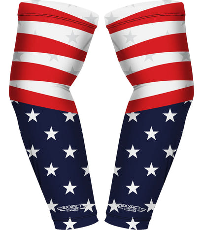 Compression Arm Sleeves for Mens & Womens Youth & Adult - (1 Pair) USA Flag