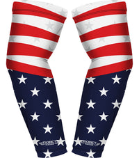 Compression Arm Sleeves for Mens & Womens Youth & Adult - (1 Pair) USA Flag