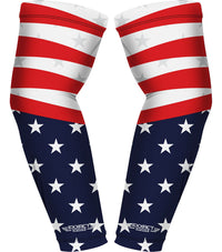 Compression Arm Sleeves for Mens & Womens Youth & Adult - (1 Pair) USA Flag