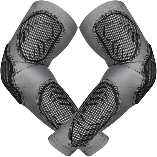 Compression 3-Padded Arm Sleeve , Football & Baseball 1 Pair (Gray)