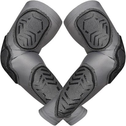 Compression 3-Padded Arm Sleeve , Football & Baseball 1 Pair (Gray)