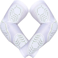 Compression 3-Padded Arm Sleeve , Football & Baseball 1 Pair (White)