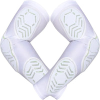 Compression 3-Padded Arm Sleeve , Football & Baseball 1 Pair (White)