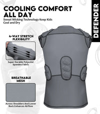 Defender 5 Pads Boys Football Compression Shirt Gray (Youth)
