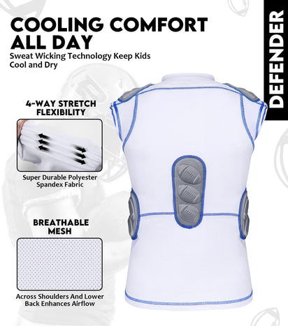 Defender 5 Pads Boys Football Compression Shirt (Youth)
