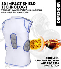 Defender 5 Pads Men's Football Compression Shirt White (Adult)