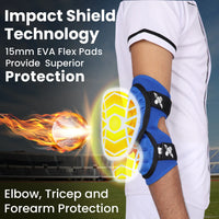 Defender Plus Baseball Elbow Guard with Adjustable Straps (Royal Blue)