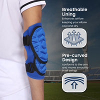 Defender Plus Baseball Elbow Guard with Adjustable Straps (Royal Blue)