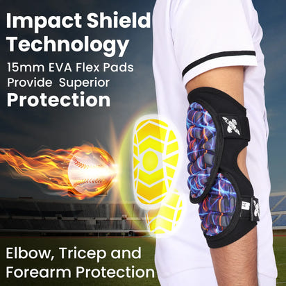 Defender Plus Baseball Elbow Guard with Adjustable Straps (Lazer)
