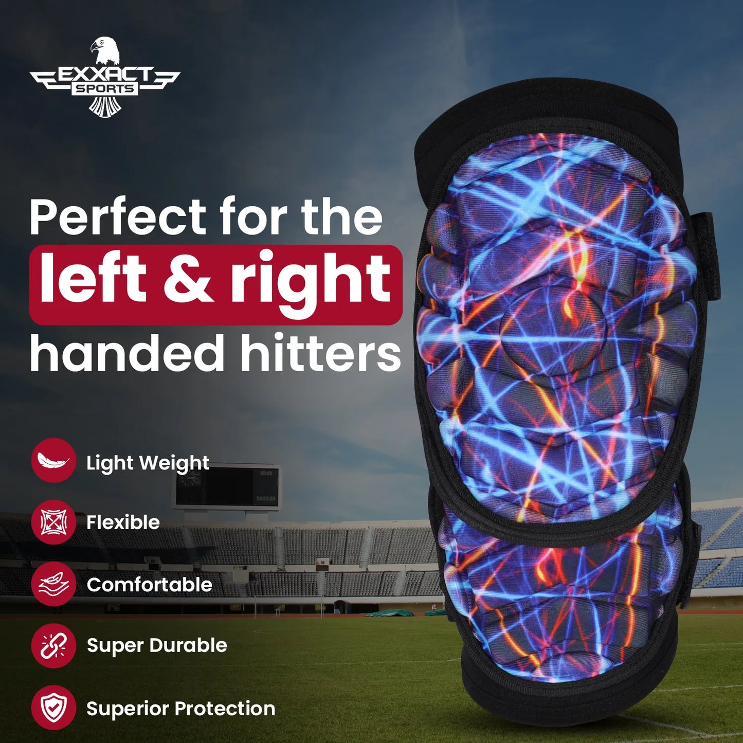 Defender Plus Baseball Elbow Guard with Adjustable Straps (Lazer)