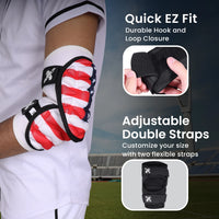 Defender Plus Baseball Elbow Guard with Adjustable Straps (USA Flag)