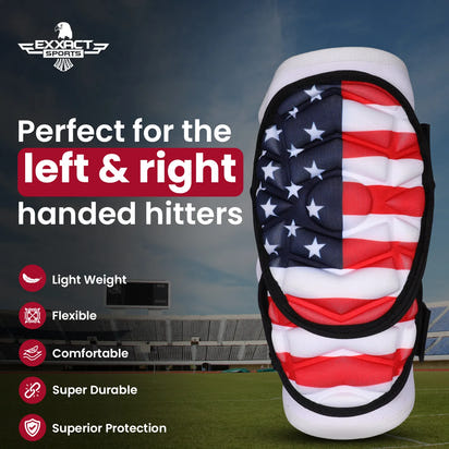 Defender Plus Baseball Elbow Guard with Adjustable Straps (USA Flag)