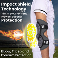 Defender Plus Baseball Elbow Guard with Adjustable Straps (Dark Gray)