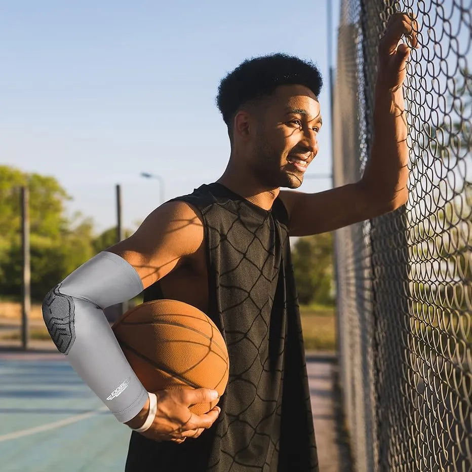 Elbow Pad Mens & Boys Compression Arm Sleeve 1 Pair (Youth, Adult)