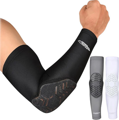 Elbow Pad Mens & Boys Compression Arm Sleeve 1 Pair (Youth, Adult)