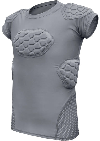 Elite 6-Pad Men's Padded Football Shirt with Chest, Shoulder, Ribs & Spine Protection (Adult)