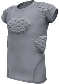 Elite 6-Pad Men's Padded Football Shirt with Chest, Shoulder, Ribs & Spine Protection (Adult)