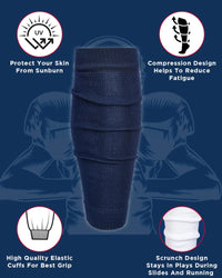Football Leg Sleeves Men's & Boys (1 Pair) Navy