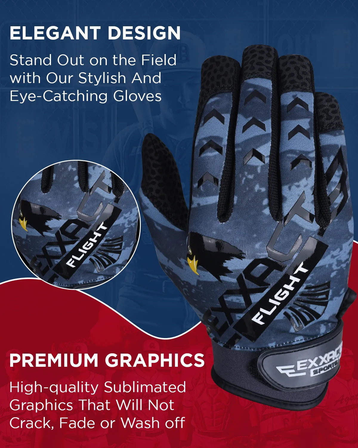Flight Baseball Batting Gloves For Youth & Adult (Gray)