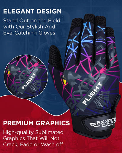 Flight Baseball Batting Gloves For Youth & Adult (Lazer)