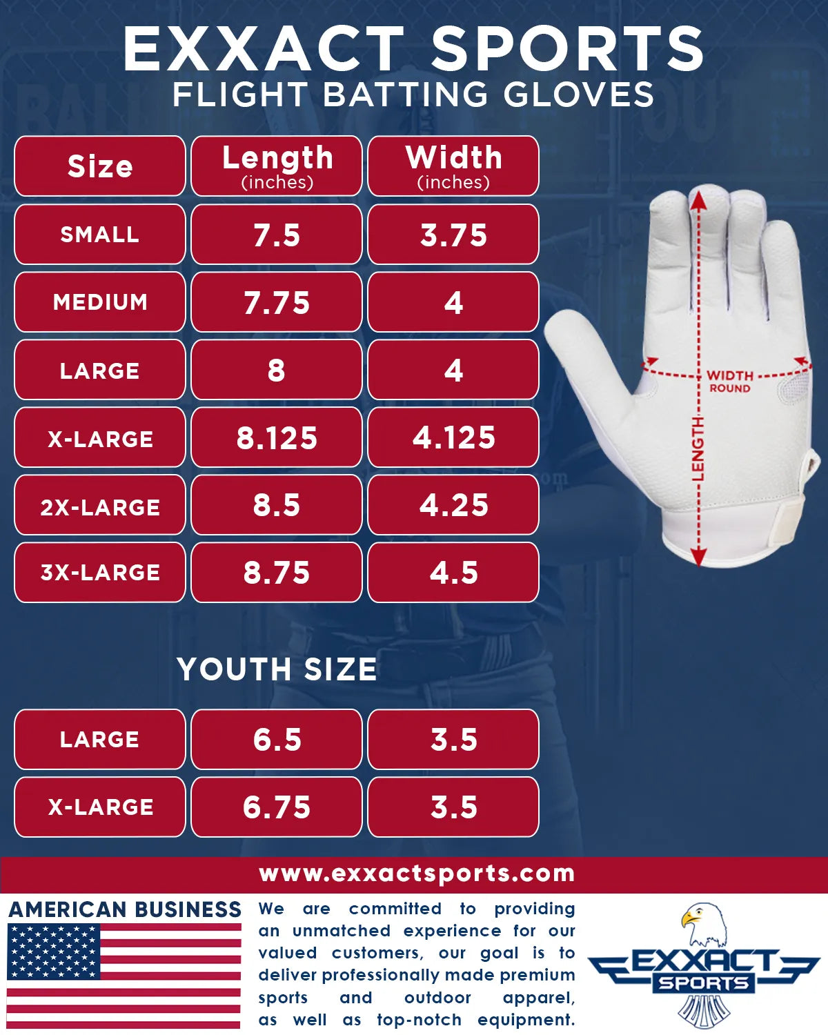 Flight Baseball Batting Gloves For Youth & Adult (Lazer)