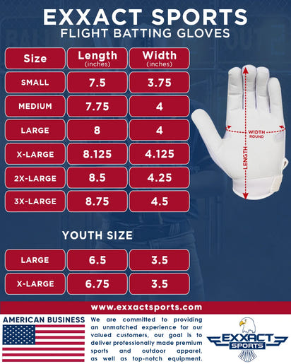 Flight Baseball Batting Gloves For Youth & Adult (White)