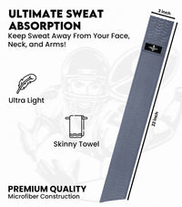 Streamer Football Towel with Hook & Loop Fastener (Gray)
