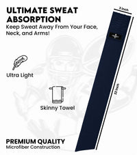 Streamer Football Towel with Hook & Loop Fastener (Navy)