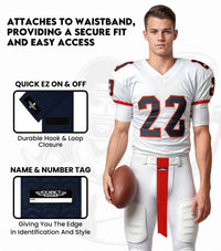 Streamer Football Towel with Hook & Loop Fastener (Navy)