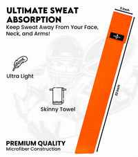 Streamer Football Towel with Hook & Loop Fastener (Orange)