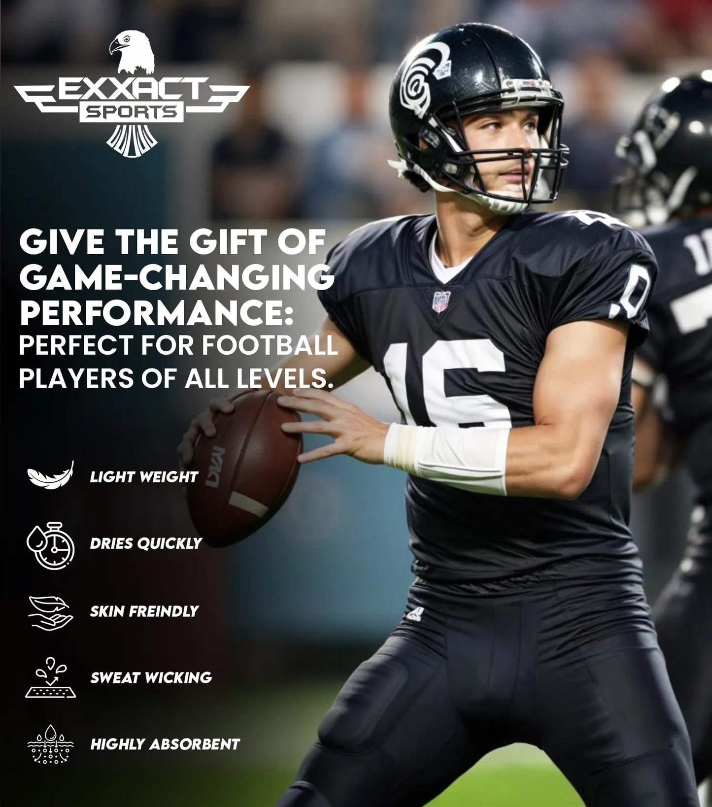 Streamer Football Towel with Hook & Loop Fastener (Orange)