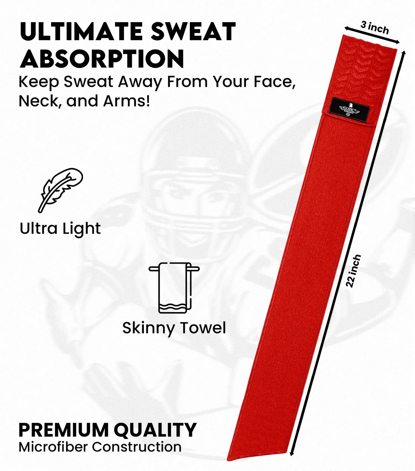 Streamer Football Towel with Hook & Loop Fastener (Red)