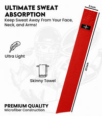 Streamer Football Towel with Hook & Loop Fastener (Red)