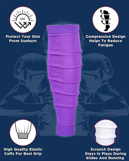 Football Leg Sleeves Men's & Boys (1 Pair) Purple