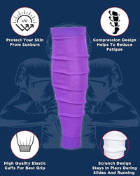 Football Leg Sleeves Men's & Boys (1 Pair) Purple